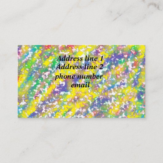 カラフルによって溶かされるクレヨンの背景のおもしろい 名刺 (裏面)