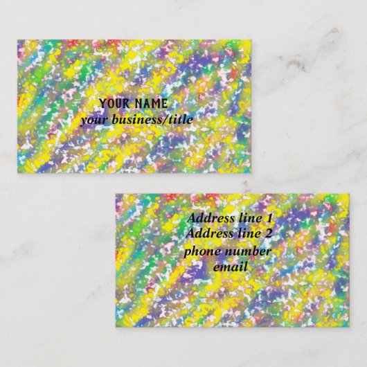 カラフルによって溶かされるクレヨンの背景のおもしろい 名刺 (正面/裏面)