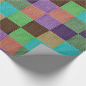 カラフルにテクスチャされたテキスタイルの正方形ギフトラップ ラッピングペーパー (角)