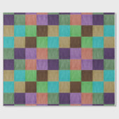 カラフルにテクスチャされたテキスタイルの正方形ギフトラップ ラッピングペーパー (フラット)