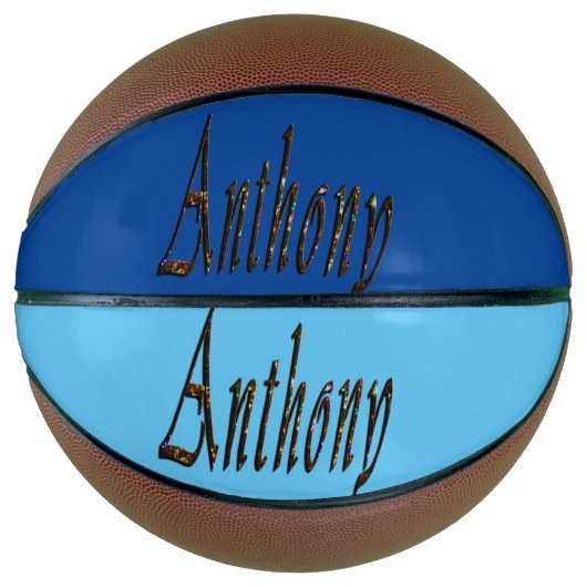 カラフルにデザインされたAnthonyの名前 バスケットボール (正面)