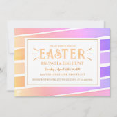 カラフルに明るいパステルストライプ狩り 招待状 (正面)