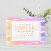 カラフルに明るいパステルストライプ狩り 招待状 (スタンド正面)