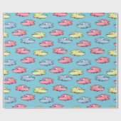 カラフルに泳ぐ幸せな魚 ラッピングペーパー (フラット)