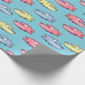 カラフルに泳ぐ幸せな魚 ラッピングペーパー (角)