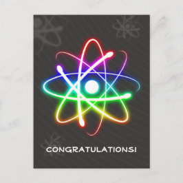 カラフルに輝く原子 | グリーティング ポストカード