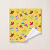 カラフルのきのこタオルセット バスタオルセット (ウォッシュタオル)