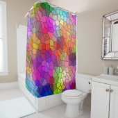 カラフルのステンドグラスパターン シャワーカーテン (インサイチュ)