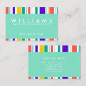 カラフルのストライブ柄カバー 名刺 (正面/裏面)