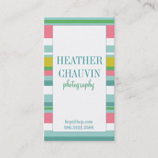 カラフルのストライプでシンプルな名刺 名刺