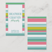 カラフルのストライプでシンプルな名刺 名刺 (正面/裏面)