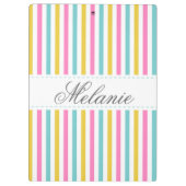 カラフルのストライプパターン名前をカスタムする クリップボード (裏面)