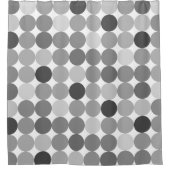 カラフルのパステル色の円（灰色） シャワーカーテン (正面)