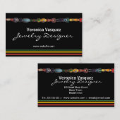 カラフルのビーズのジュエリーの名刺 名刺 (正面/裏面)