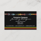 カラフルのビーズのジュエリーの名刺 名刺 (裏面)