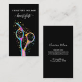 ・カラフルのヘアドライザーシザーロゴ 名刺 (正面/裏面)