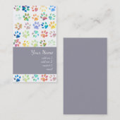 カラフルのペットの手の印刷パターン 名刺 (正面/裏面)