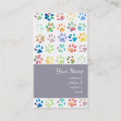 カラフルのペットの手の印刷パターン 名刺 (正面)