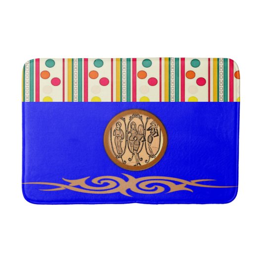 カラフルのポカドースクルバスルーム浴場 バスマット (正面)