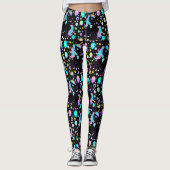 カラフルのユニコーン虹の風船のパターン レギンス (正面)