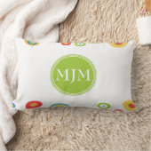 カラフルの円のモノグラムのLumbarの枕 ランバークッション (ブランケット)