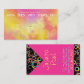 カラフルの円の名刺 予約カード (正面/裏面)