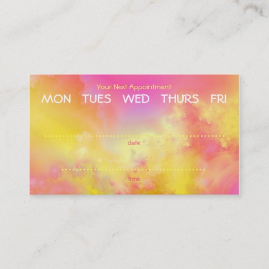 カラフルの円の名刺 予約カード (正面)