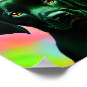 カラフルの前に座っている黒い唇弁 ポスター (角)