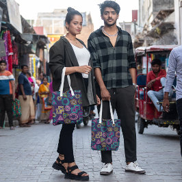 カラフルの地域線 トートバッグ