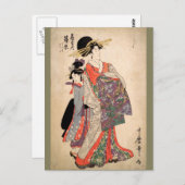 カラフルの女性 ポストカード (正面/裏面)