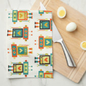 カラフルの子供のロボット キッチンタオル (四つ折り)