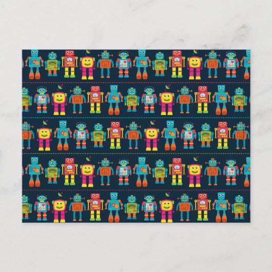 カラフルの子供のロボット ポストカード (正面)