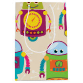 カラフルの子供のロボット ミディアムペーパーバッグ (正面)