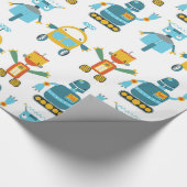 カラフルの子供のロボット ラッピングペーパー (角)