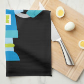 カラフルの子供の青のロボット キッチンタオル (四つ折り)