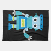 カラフルの子供の青のロボット キッチンタオル (横)