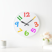 カラフルの子供部屋の柱時計 ラージ壁時計 (ホーム)