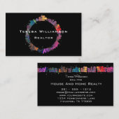 カラフルの家のモダンで芸術的な不動産 名刺 (正面/裏面)