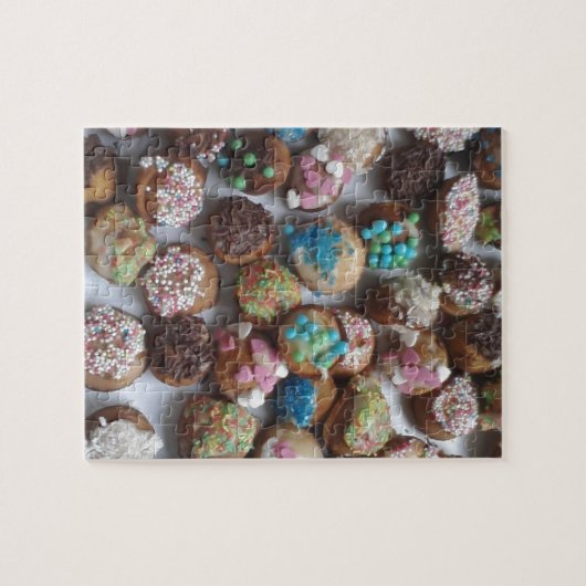 カラフルの小さなお誕生日ケーキ,食べ物,パーティーケーキ ジグソーパズル (横)