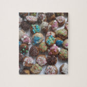 カラフルの小さなお誕生日ケーキ,食べ物,パーティーケーキ ジグソーパズル (縦)