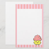 カラフルの幸せなおよびかわいいのカップケーキは振りかけます 便箋 (正面/裏面)