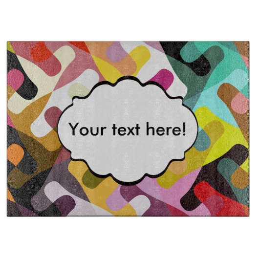 カラフルの形の抽象デザイン カッティングボード (正面)