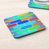 カラフルの形の抽象デザイン コースター (左側)