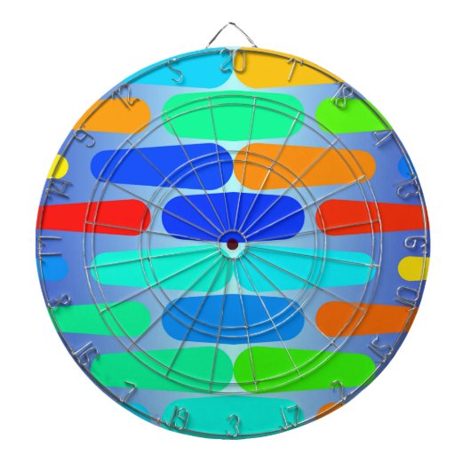 カラフルの形の抽象デザイン ダーツボード (正面)