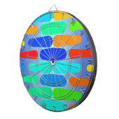 カラフルの形の抽象デザイン ダーツボード (正面右)