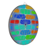 カラフルの形の抽象デザイン ダーツボード (正面左)