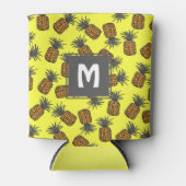 カラフルの手絵を描の熱帯パイナップル 缶クーラー (正面)