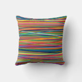 カラフルの抽象芸術のストライブ柄のデザイン クッション (裏面)