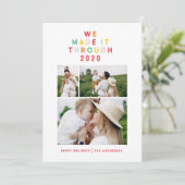 カラフルの明るい写真のコラージュモダンクリスマス シーズンカード (スタンド正面)