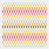 カラフルの正方形のタイルの青い黄橙色のピンク スクエアシール (正面)